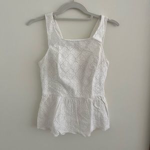 Eyelet Peplum Top
